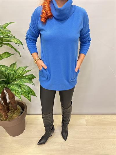 0710 Degaje Yaka Triko Mavi