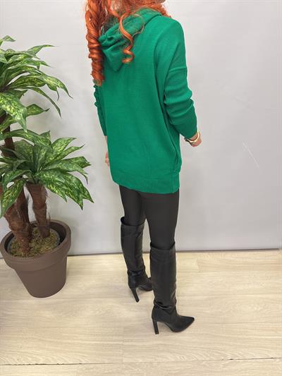 0711 Kapşonlu Triko Yeşil