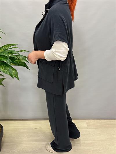 085 YELEK CEKETLİ MODAL TAKIM ANTRASİT (BASİC TSHİRT HARİÇ)