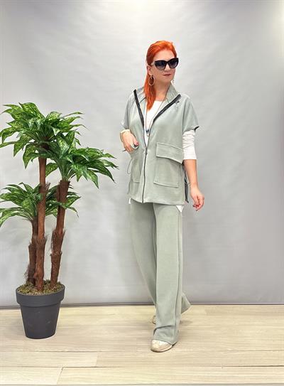 085 YELEK CEKETLİ MODAL TAKIM MİNT YEŞİLİ (BASİC TSHİRT HARİÇ)