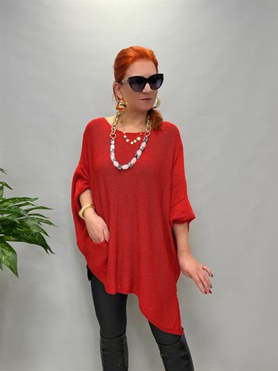 1001 TASARIM TRİKO BLUZ KIRMIZI 