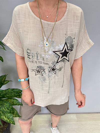 2030 Italyan Desenli Bluz Taş