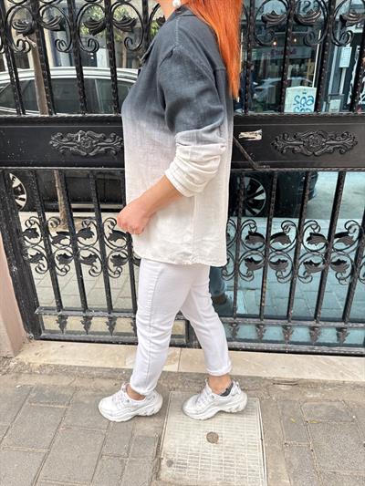 MNS 1120 PAMUKLU GÖMLEK BLUZ SİYAH