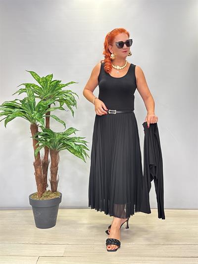 112017 Modal Bluzlu Elbise Takım (KEMER DAHİL DEĞİLDİR)