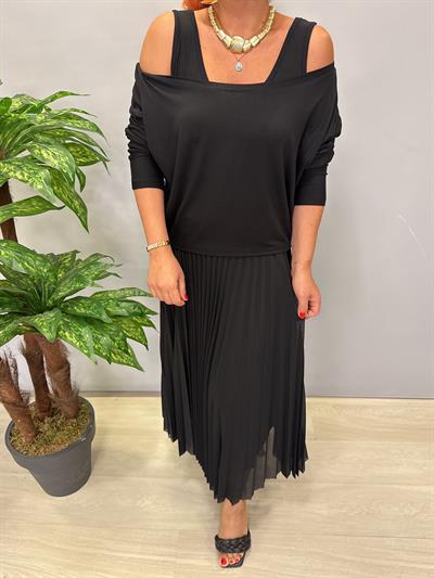 112017 Modal Bluzlu Elbise Takım (KEMER DAHİL DEĞİLDİR)