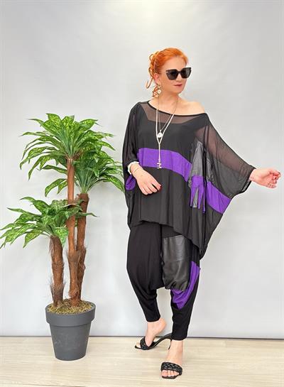 3210 Full Esnek Tül Detay Takım Mor