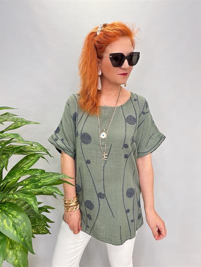 1220 İTALYAN PAMUKLU BLUZ HAKİ