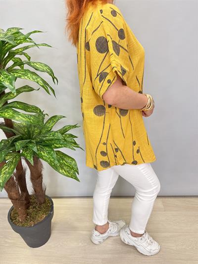 1220 İTALYAN PAMUKLU BLUZ HARDAL