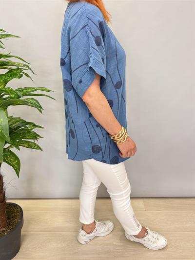 1220 İTALYAN PAMUKLU BLUZ MAVİ