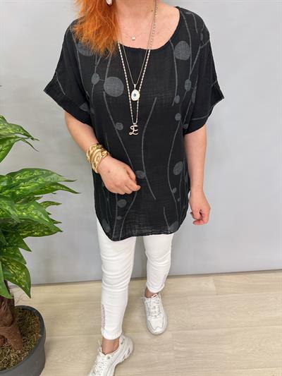 1220 İTALYAN PAMUKLU BLUZ SİYAH