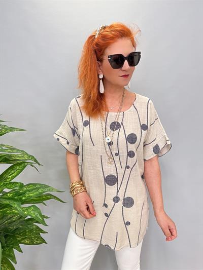 1220 İTALYAN PAMUKLU BLUZ TAŞ