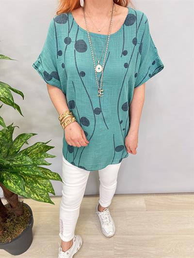 1220 İTALYAN PAMUKLU BLUZ YEŞİL