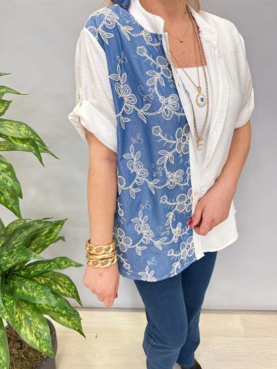 1245 İTALYAN NAKIŞ DETAY GÖMLEK