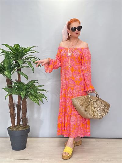 1316 Desenli Elbise Yavruağzı