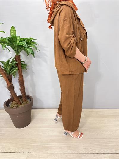 1404 Pamuklu Takım Kahve Tonu