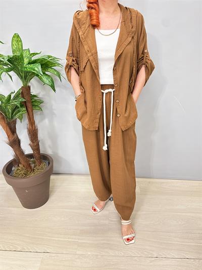 1404 Pamuklu Takım Kahve Tonu