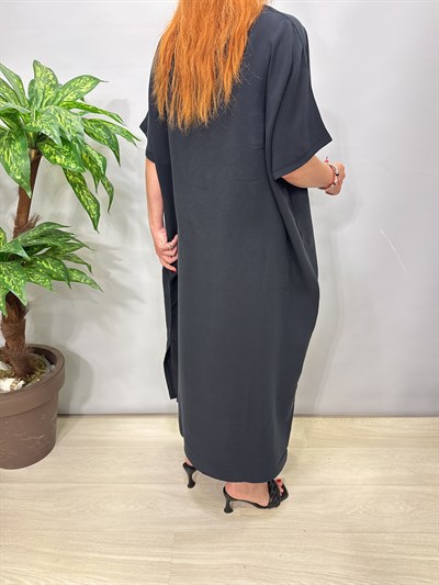 1405 Tencel Elbise Siyah 