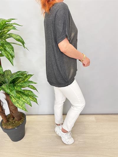 1450 İTALYAN YILDIZ DETAY BLUZ ANTRASİT