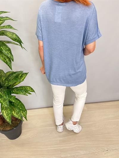 1450 İTALYAN YILDIZ DETAY BLUZ BEBE MAVİ