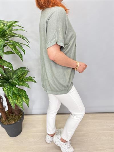 1450 İTALYAN YILDIZ DETAY BLUZ HAKİ