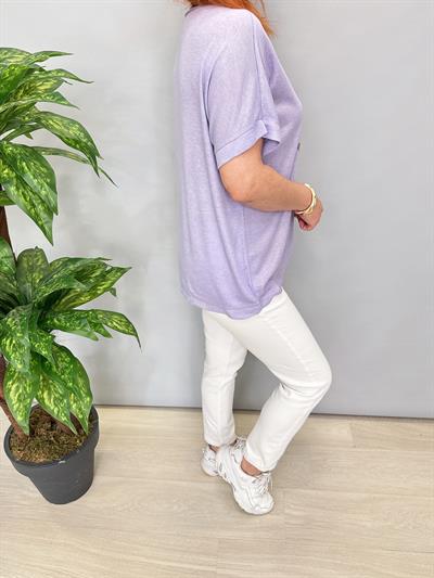 1450 İTALYAN YILDIZ DETAY BLUZ LİLA