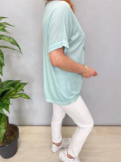 1450 İTALYAN YILDIZ DETAY BLUZ MİNT