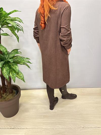 1470 Şönil Kadife Elbise Acı Kahve 