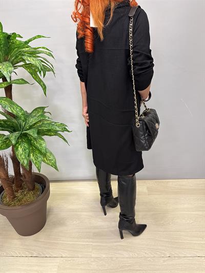 1470 Şönil Kadife Elbise Siyah 