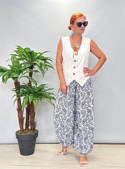 1495 PREMIUM İTALYAN VISCOS ŞALVAR BEYAZ 46 BEDENE KADAR UYUMLU 