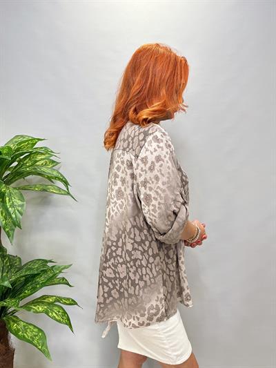 15451 İTALYAN PAYET DETAY LEOPAR BLUZ VİZON