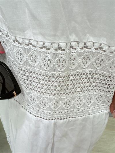 ASL 1560 Fisto Detay Elbise Beyaz