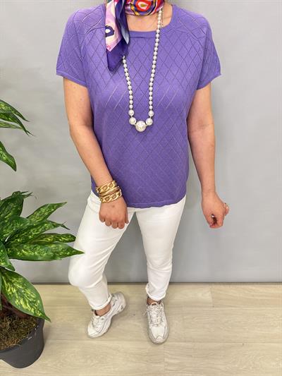 1586 MERSERİZE TRİKO BLUZ MOR