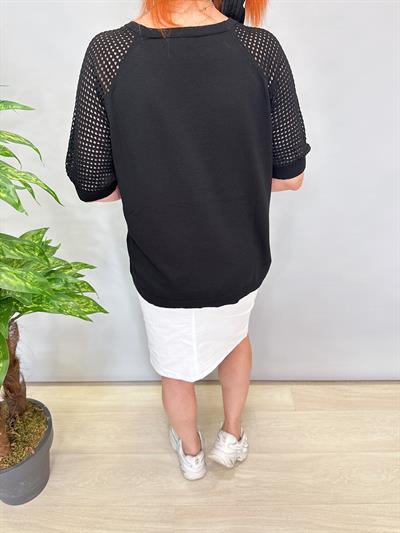 1585 MERSERİZE TRİKO BLUZ SİYAH