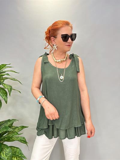 1670 Pamuklu Bluz Haki