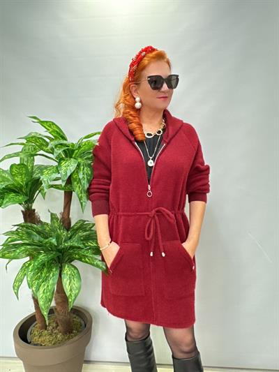 1745 Angora Tunik Ceket Bordo 