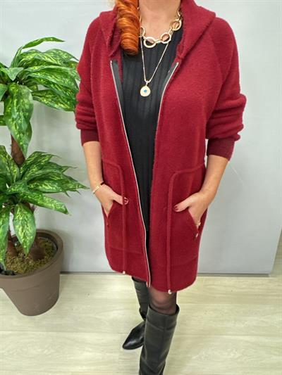 1745 Angora Tunik Ceket Bordo 