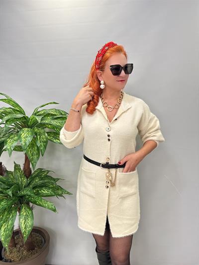 1745 Angora Tunik Ceket Ekru