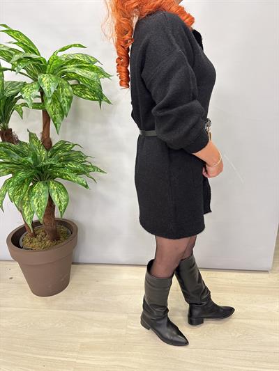 1745 Angora Tunik Ceket Siyah