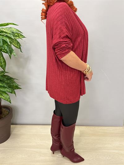 1765 Italyan Fularlı Bluz Bordo