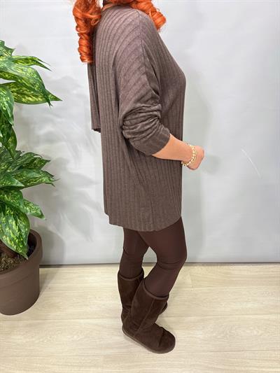 1765 Italyan Fularlı Bluz Kahve