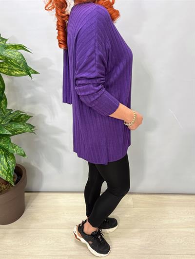 1765 Italyan Fularlı Bluz Mor