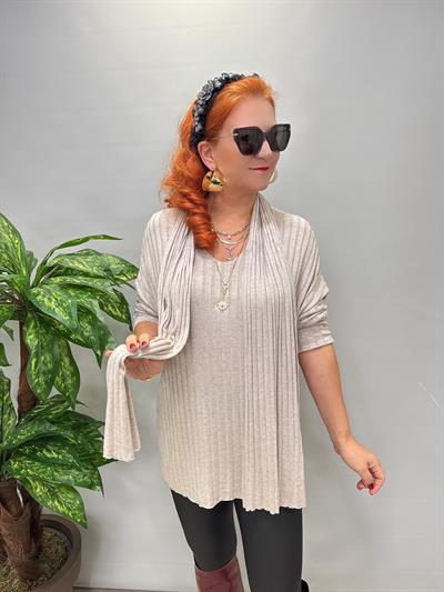 1765 Italyan Fularlı Bluz Taş