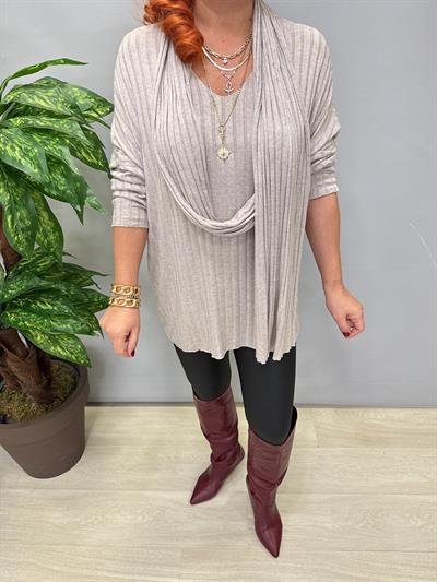 1765 Italyan Fularlı Bluz Taş