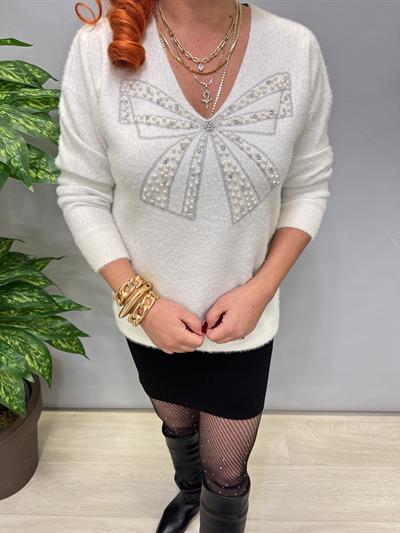 1775 Angora Triko Bluz Ekru