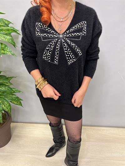 1775 Angora Triko Bluz Siyah