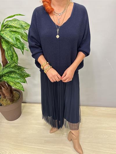 1785 Merserize Trikolu Elbise Lacivert