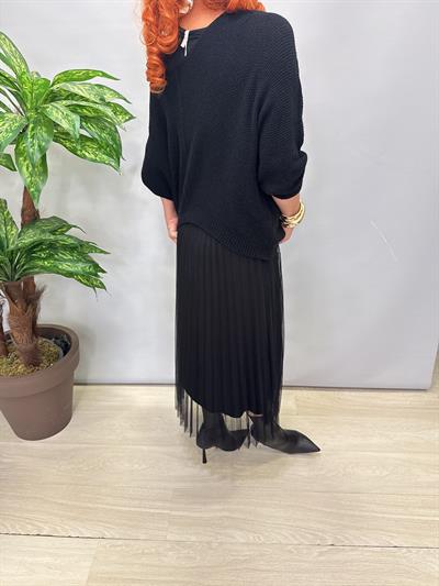 1785 Merserize Trikolu Elbise Sİyah