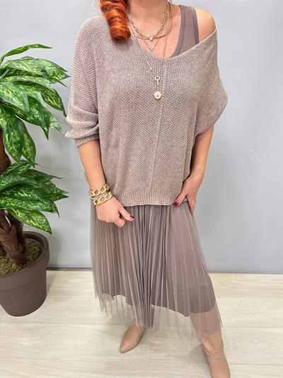 1785 Merserize Trikolu Elbise Vizon