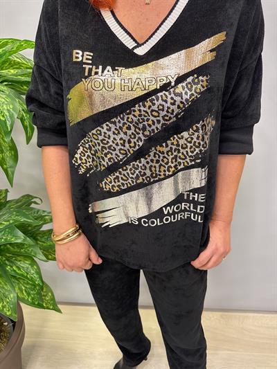 1875 V Yaka Şönil Kadife Takım Siyah