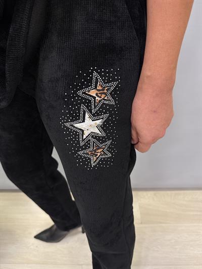 1875 Yıldız Detay Şönil Kadife Takım Siyah